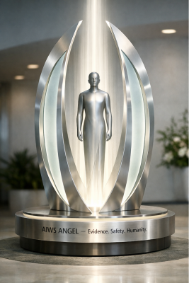 Tượng AIWS Angel v1.0: Khi “ánh sáng của chứng cứ” trở thành hình hài