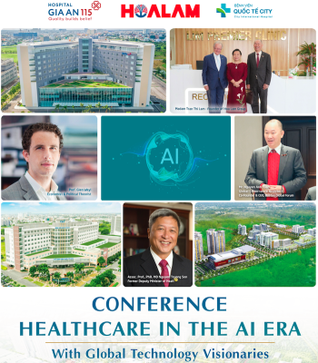 Nguyễn Anh Tuấn trình bày Mô hình chăm sóc sức khỏe AIWS tại Hội thảo “Chăm sóc sức khỏe trong thời đại AI”